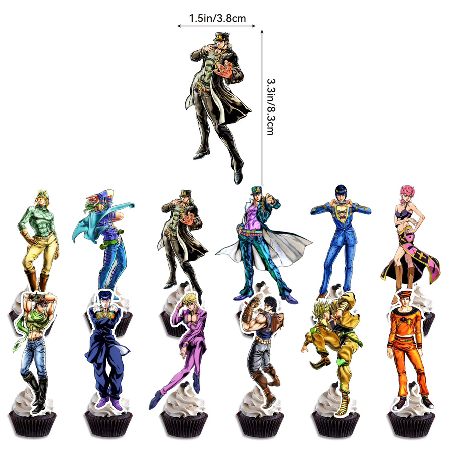 Bandai JoJo's Bizarre Adventure Kinderparty-Dekorationsset mit Happy Birthday Banner, Tortendekoration und Luftballons in Mehrfarbig - Bild 3