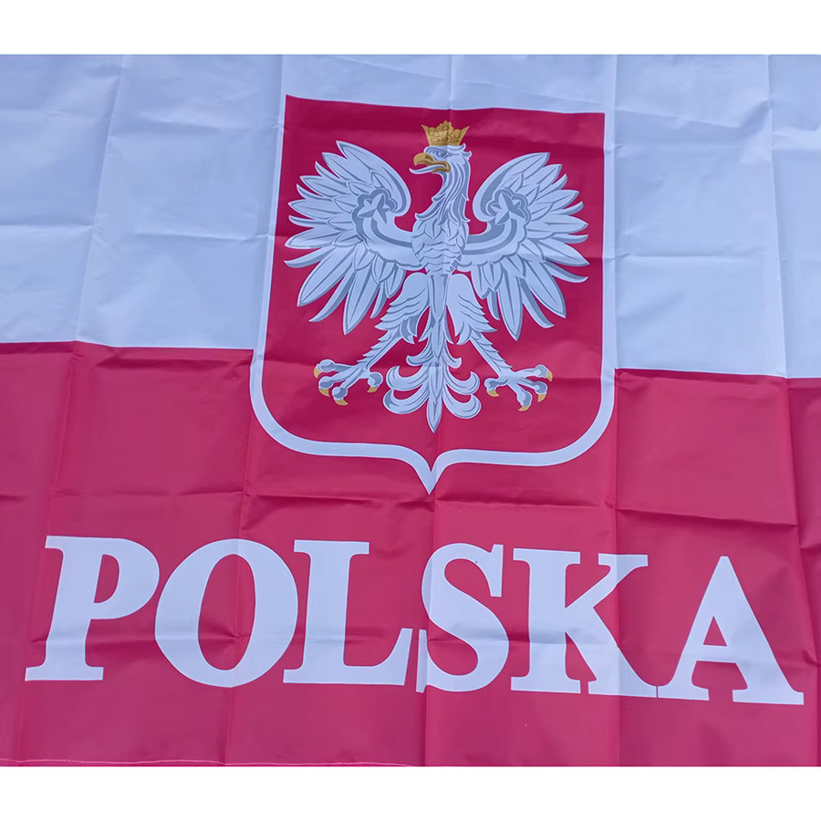 Aerlxemrbrae Flagge Republik Polen mit Adler, Weiß-Rot, B/H: 90 x 150 cm - Bild 3