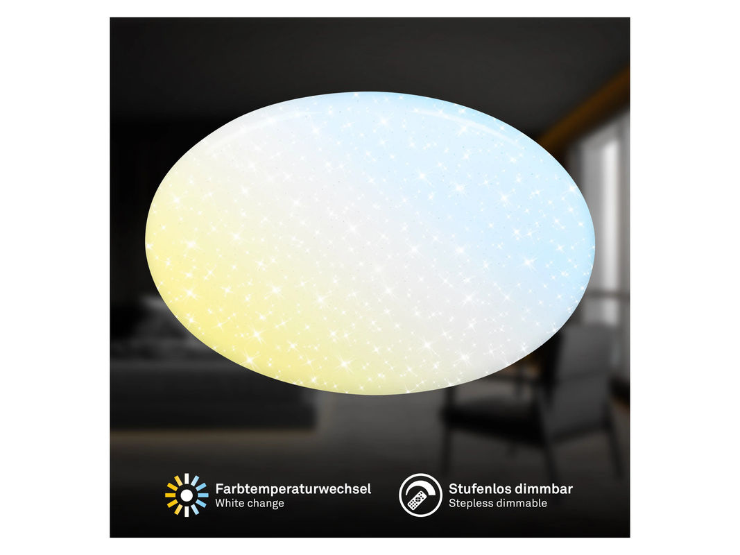 BRILONER CCT LED Sternenhimmel Deckenleuchte in Weiß, dimmbar mit Fernbedienung, Durchmesser: 56 cm - Bild 4