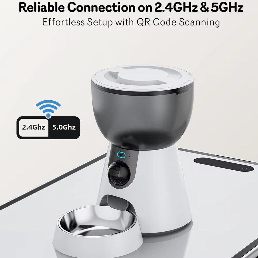 ZYfeeder Smart Automatischer Futterautomat mit Kamera und Video-Recorder für Katzen und Hunde, 4L, Weiß - Bild 3