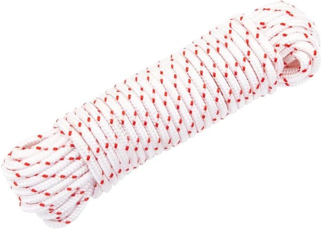 vidaXL Starterseil aus Nylon in Weiß und Rot, Durchmesser: 4 mm, Länge: 10 m - Bild 1