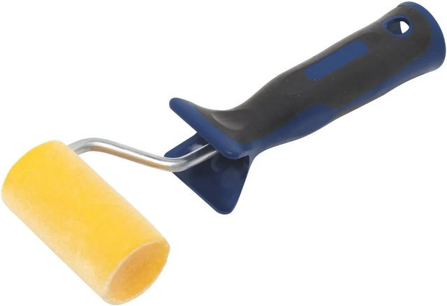 LUX-TOOLS Flock-Roller Mini für wasserbasierte Farben Schwarz-Blau-Gelb Durchmesser: 7 cm - Bild 1