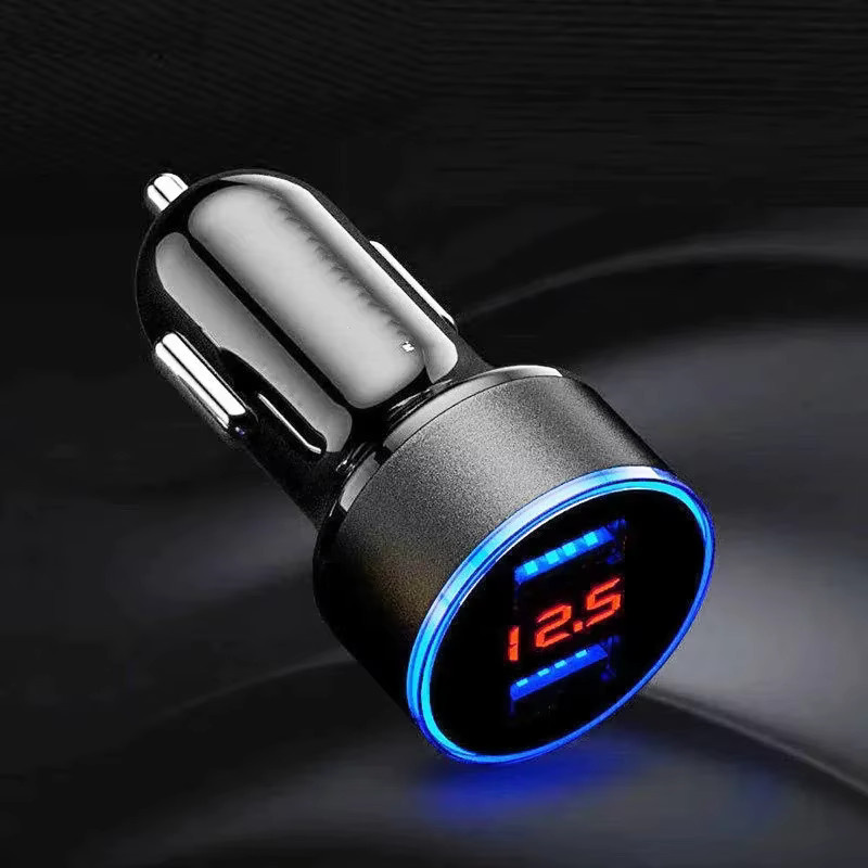 Dual USB QC Autoladegerät mit LED-Voltmeter, 5V 3,1A Schnellladegerät für den Zigarettenanzünder - Bild 2