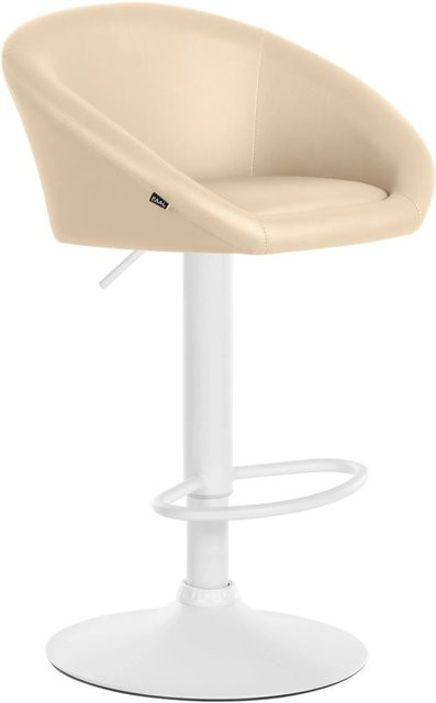 DELUKE Barhocker OSLO Tresenhocker mit Lehne aus Kunstleder in Creme Weiß - Bild 1