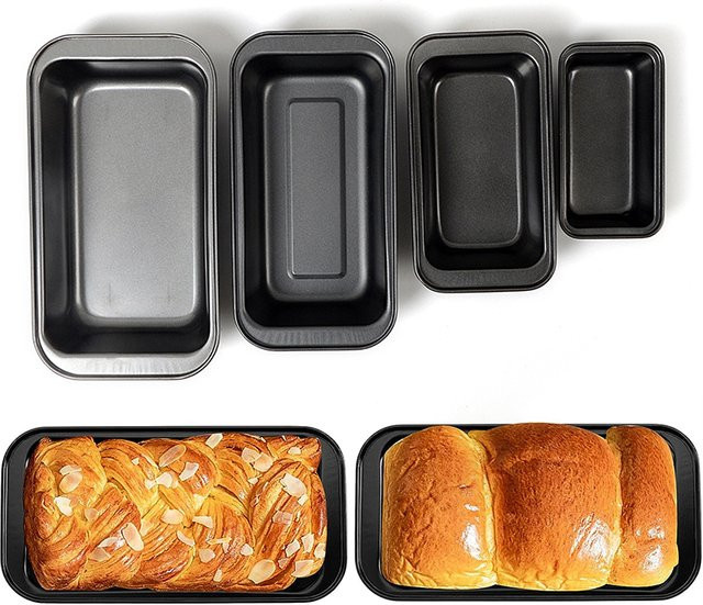 LMETJMA Antihaft-Backform aus Kohlenstoffstahl in Schwarz, rechteckige Brotform für Toast, Brot und Brownies JT233 - Bild 1