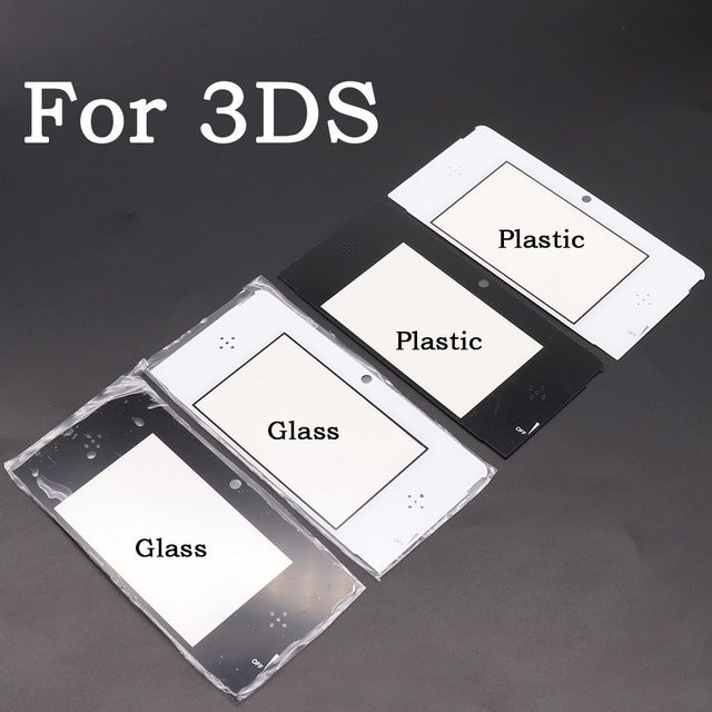 TingDong Ersatz-Kunststoffrahmen und Glas-Spiegel für den oberen LCD-Bildschirm deines 3DS in Schwarz - Bild 1