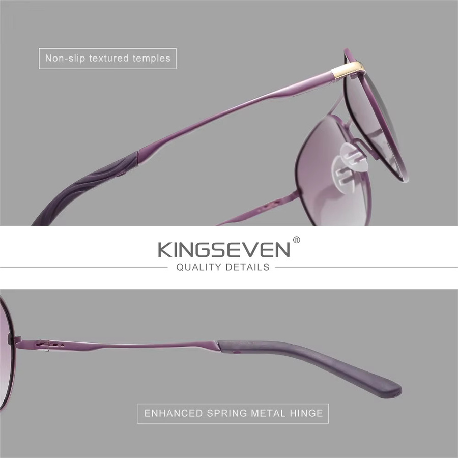 KINGSEVEN Sonnenbrille Aviator, Metall, lila, Unisex - Bild 1