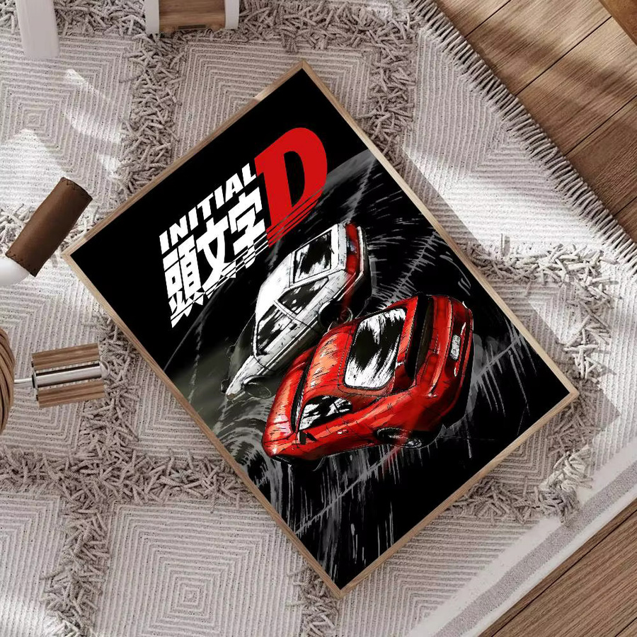 Initial D Anime Selbstklebendes Kunstposter von Rastar in Multicolor auf Whitepaper - Bild 4