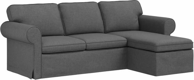 vidaXL Ecksofa in L-Form, Dunkelgrau, Stoff, B/T/H: 215 x 138 x 80 cm - Bild 1