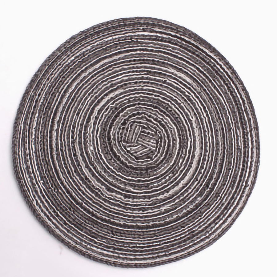 4er Set dekorative Untersetzer aus gewebtem Material in Dunkelgrau, Durchmesser: 30 cm - Bild 2