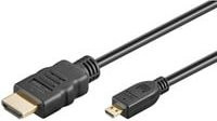 goobay High Speed Micro HDMI auf HDMI Kabel mit Ethernet in Schwarz - Bild 1