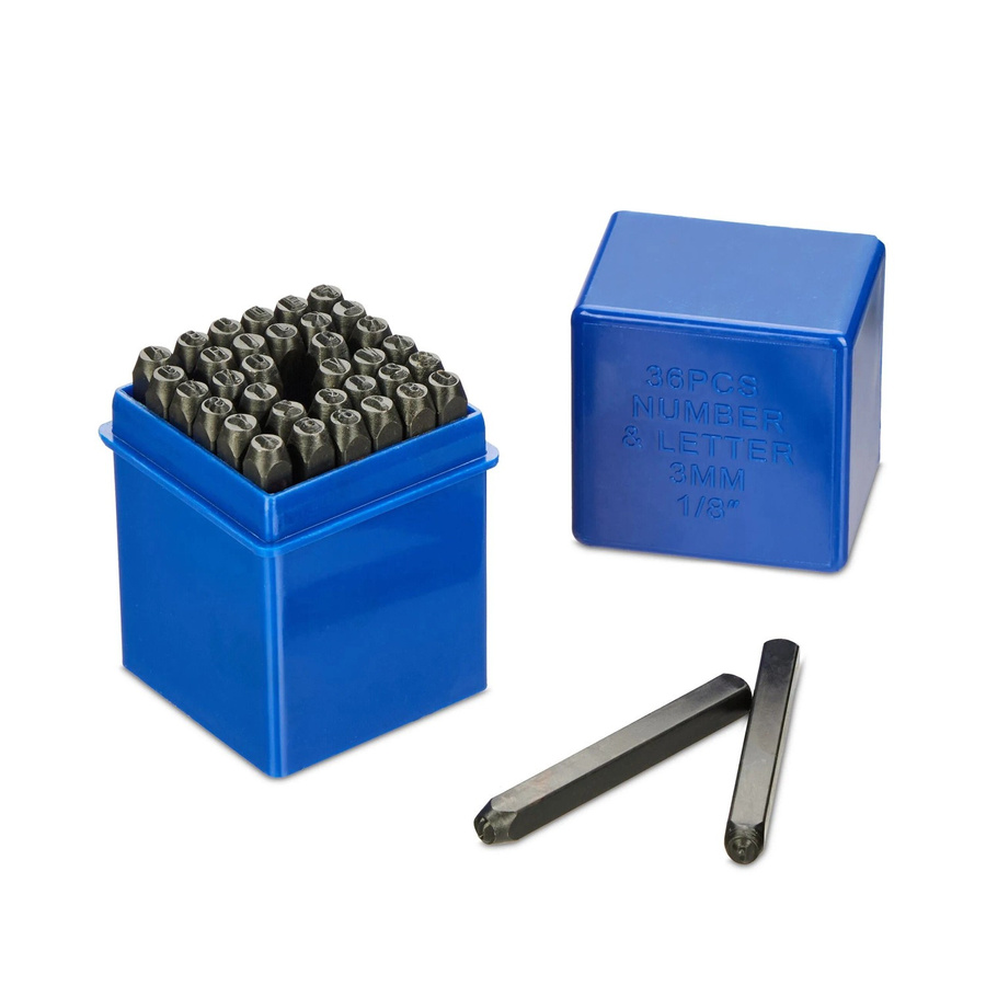 Relaxdays Schlagbuchstaben Set aus Stahl in Schwarz mit Aufbewahrungsbox - Bild 2