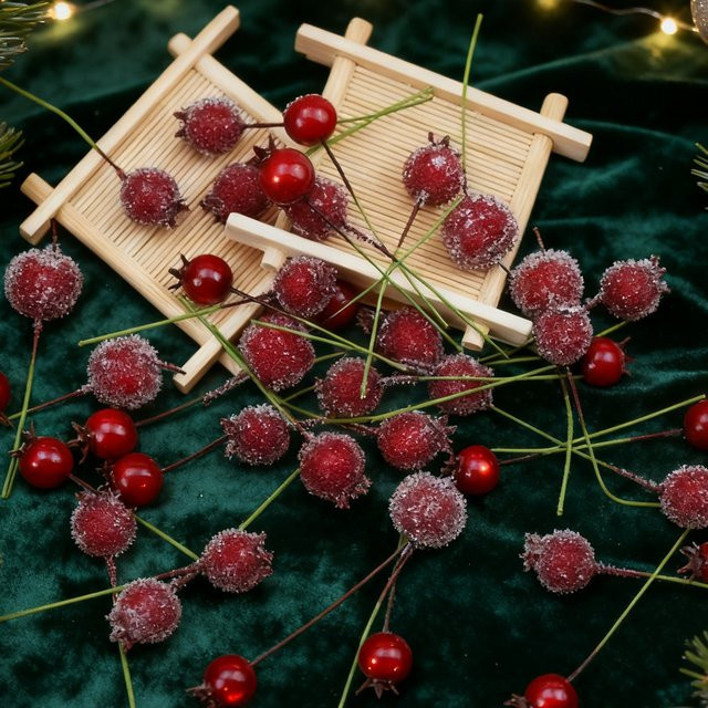 ZQCY Künstliche Kirschen aus Schaumstoff in Rot für DIY-Geschenke und Weihnachtsdekoration (30 Stück) - Bild 1