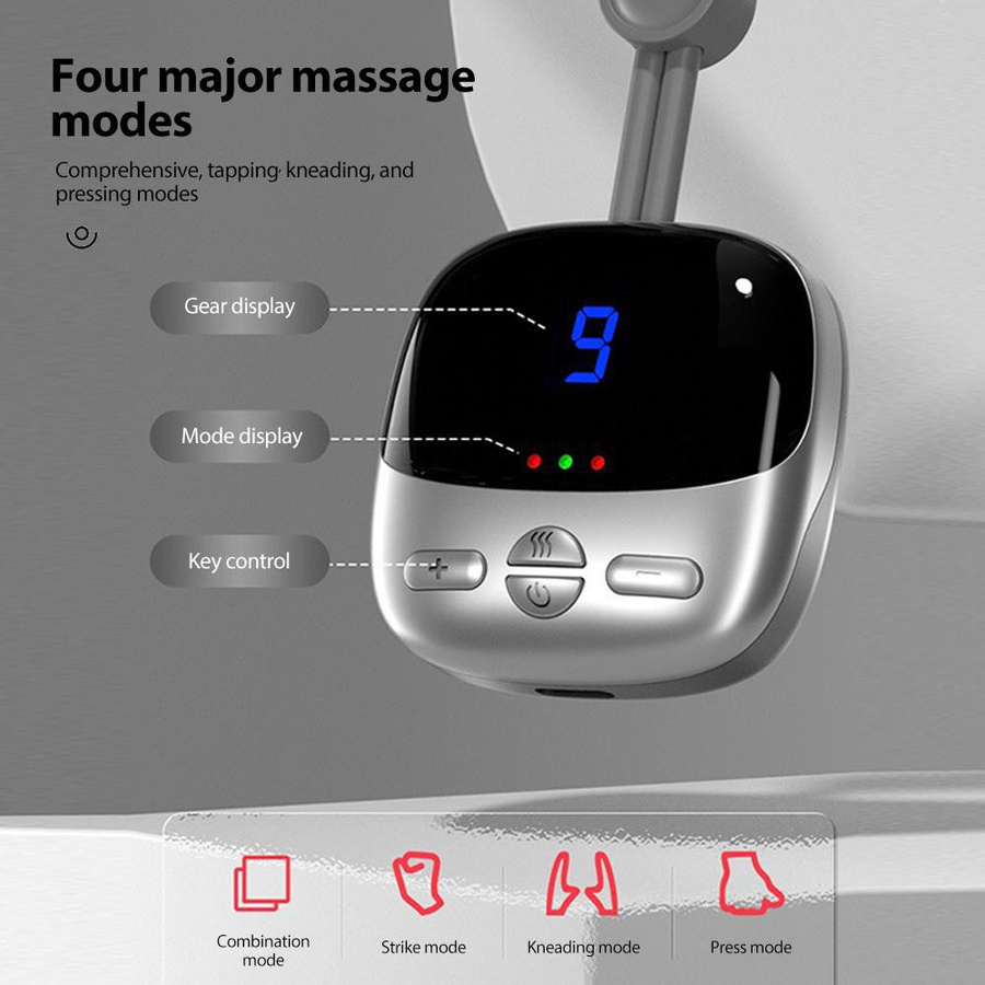 Intelligentes elektrisches Nackenmassagegerät mit EMS und Pulsmassage zur Entspannung und Schmerzlinderung in Grau - Bild 4
