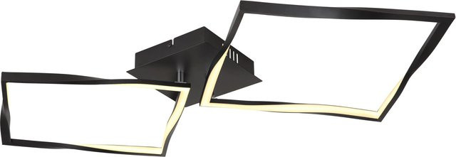 Globo LED-Deckenleuchte modern quadratisch in Schwarz matt aus Aluminium, B/T/H: 40 x 40 x 8,8 cm - Bild 1