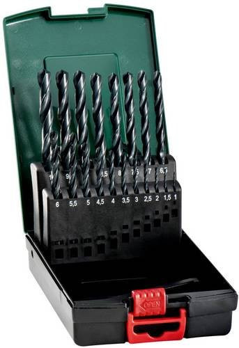 Metabo HSS-R Metall-Spiralbohrer-Set 19-teilig in Schwarz mit Kunststoffkassette - Bild 1
