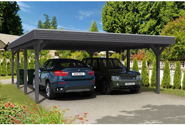 Skan Holz Carport Spessart in Schiefergrau, B/T: 611 x 846 cm, Firsthöhe: 258 cm - Bild 1
