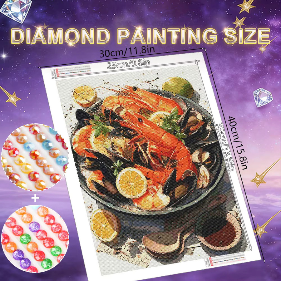 HUACAN 5D Diamantmalerei Set Süße Küchenlandschaft mit AB Feenstaub Diamantmosaik in Multicolour zur Wanddekoration - Bild 1