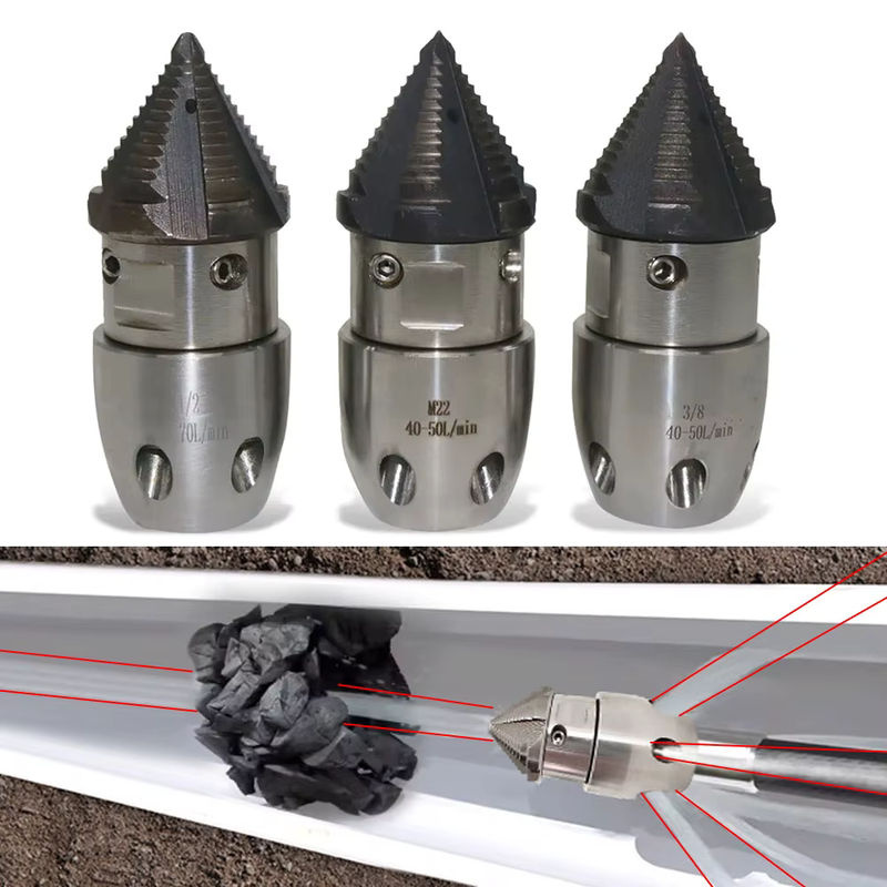 AMY CAR NEW FORCE Rotierende Hochdruck-Rotationsdüse NPT 3/8'' für Kanalisation und Schlammreinigung mit 70 l/min - Bild 7