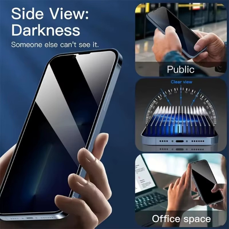 2 Stück Sichtschutzfolie für Apple iPhone 11 12 13 14 15 16 17 Pro Max und Plus Modelle, Transparentes Schutzglas - Bild 4