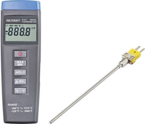 Voltcraft K101 + TP 200 Temperatur-Messgerät mit Fühler-Typ K in Grau - Bild 1