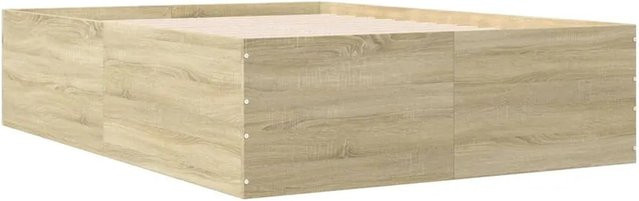 vidaXL Bettgestell in Sonoma-Eiche, modern, Farbe Braun, B/H: 140 x 203 cm - Bild 1