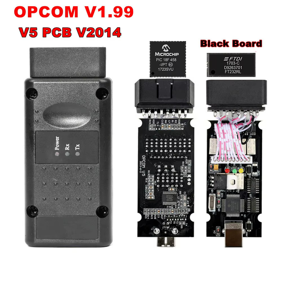 OPCOM V1.99 OBD2 CAN-BUS Code-Lesegerät mit FTDI FT232RQ für Opel in Schwarz - Bild 5