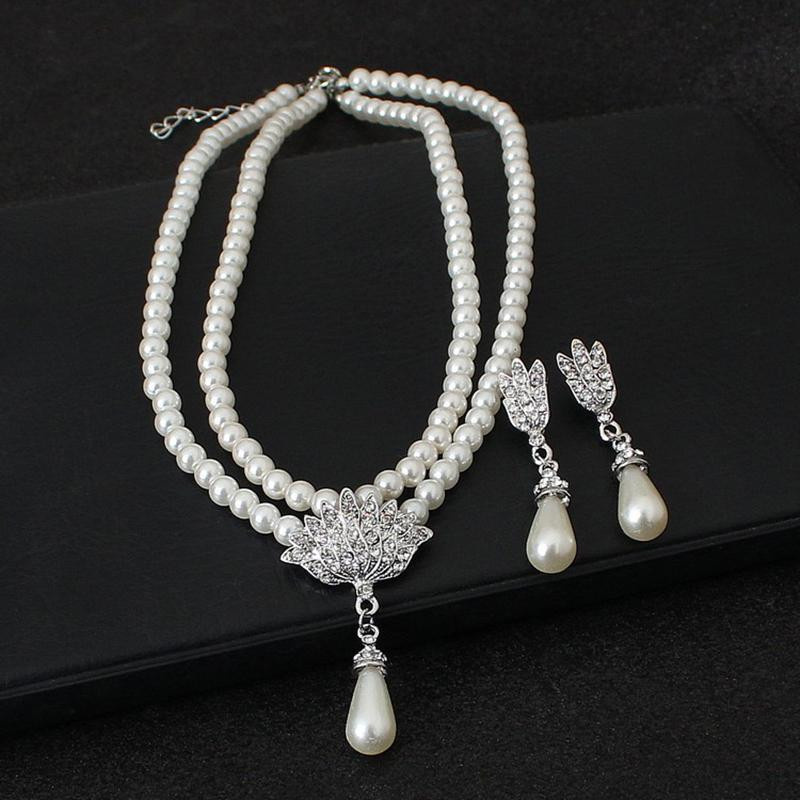 Fancy Jewelry Schmuck-Set, Perlenkette, Ohrringe, Zinklegierung, Silber, Damen - Bild 3