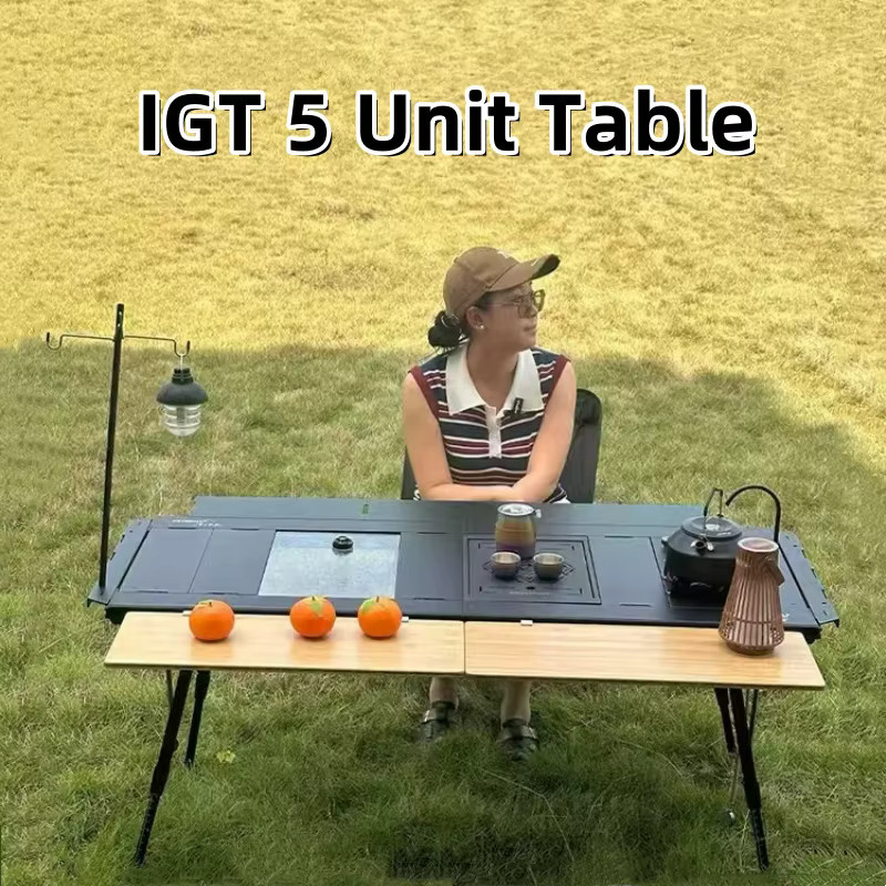 Tryhomy IGT Camping Tisch aus Aluminiumlegierung, klappbarer 5-Einheiten Tisch für Picknick und taktische Einsätze - Bild 3