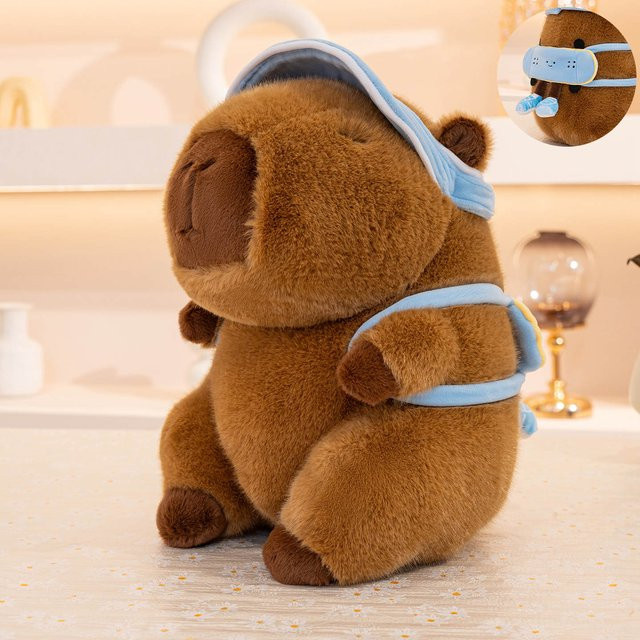 Linyi toy Capybara Sportserie Plüschtier, Taucheranzug Skateboarden Fußball, schwarz - Bild 1