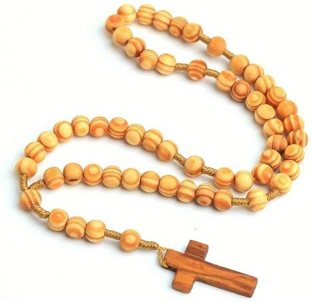 Hibeauty03 Halskette, Holz, Jesus Kreuz Anhänger, Brown, Unisex - Bild 1