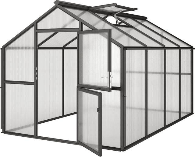 KGT Gewächshaus Novum IV in Anthrazit-Grau mit 11,1 m² Fläche und 10 mm HKP - Bild 1