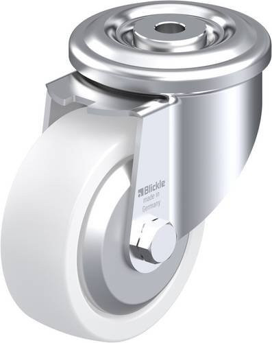 Blickle LKR-SPO 100K-FA Lenkrolle aus Stahl und Kunststoff, verzinkt, Weiß, Rad-Durchmesser: 100 mm, Tragfähigkeit: 350 kg - Bild 1