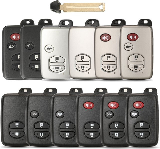 Jingyuqin Smart Remote Key Case Fob Shell für Toyota Aurion Avalon Landcruiser Camry Highlander RAV4 in Schwarz - Bild 1