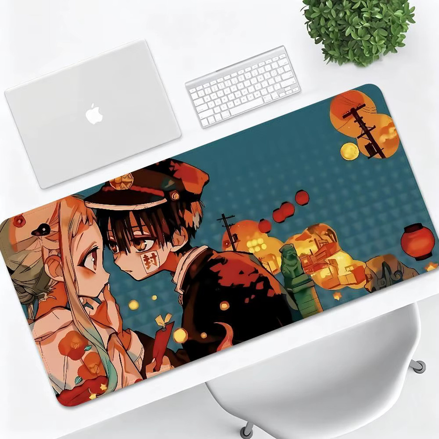 Bilibili Anime Toilet-bound Hanako-kun Gaming-Mauspad, rutschfest mit genähtem Rand, große Schreibtischunterlage für Computer und Tastatur, Multicolour - Bild 4