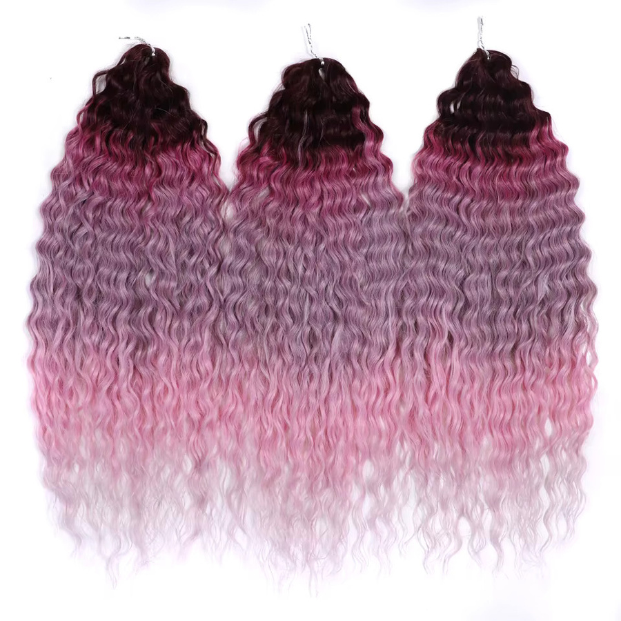 Freedom Ariel Curl Synthetisches Twist-Häkelhaar, 55,9 cm, Wasserwelle, Ombre-Blond, Regenbogen - Bild 2