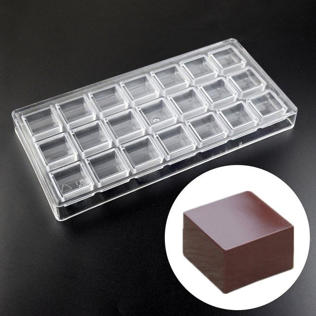 ALICAKE Schokoladenform aus Polycarbonat in Würfelform, transparent - Bild 1