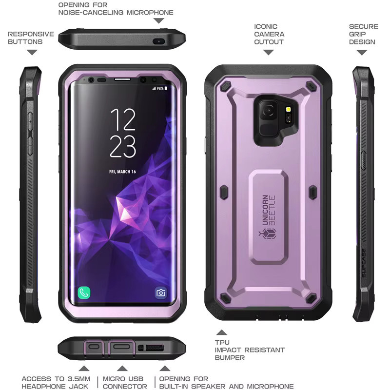 SUPCASE UB Pro Ganzkörper-Schutzhülle für Samsung Galaxy S9 mit integriertem Displayschutz in Pink - Bild 3