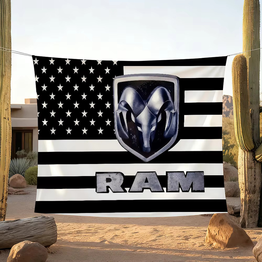 D-Dodge Auto-Logo-Flagge in Schwarz als dekoratives Banner zum Aufhängen für Camping, Party und Outdoor-Events, B: 60,0 cm, H: 40,0 cm - Bild 4