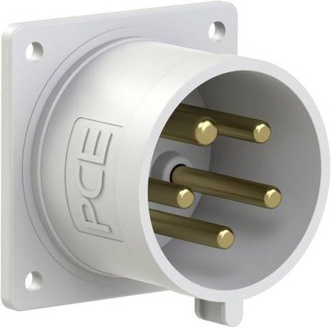 PC Electric CEE Anbaustecker 32A 5polig IP44 in Weiß - Bild 1