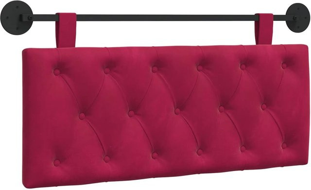 vidaXL Wandmontiertes Polsterpaneel aus Samt in Weinrot, B/H/T: 110 x 55 x 7 cm - Bild 1