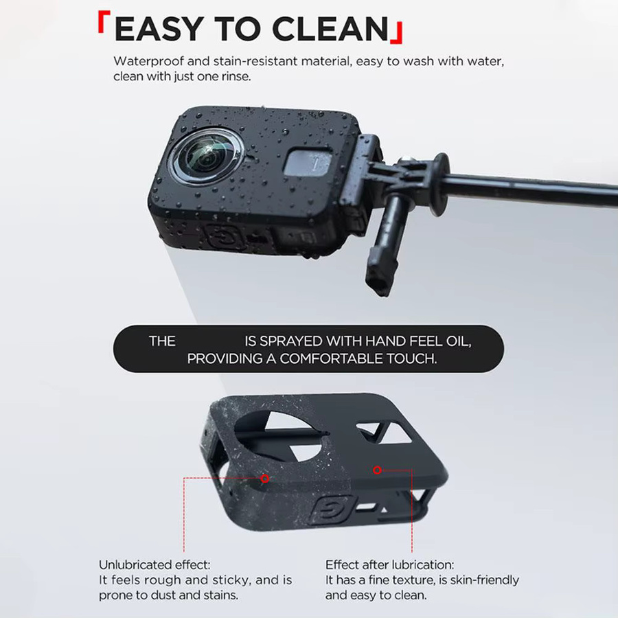 DJI Osmo 360 Silikon Schutzhülle mit Objektivschutz und Display-Schutz in Schwarz - Bild 5