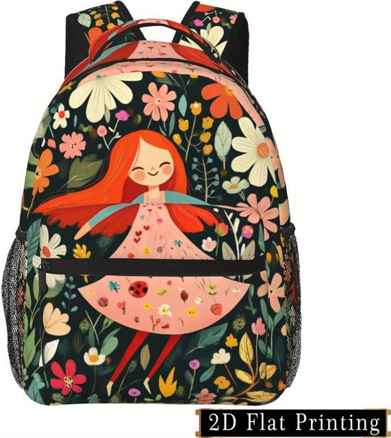 Fancy Style Studio Rucksack mit Blumenmuster und großem Fassungsvermögen für iPad und Laptop in Multicolour - Bild 1