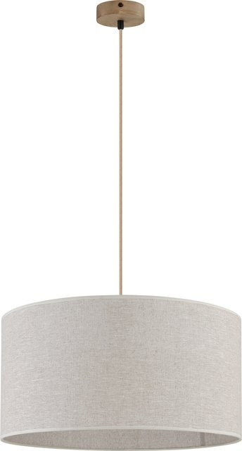 Hängeleuchte JULE von GLOBO Lighting in Braun mit Holz und Leinen, Fassung E27 - Bild 1