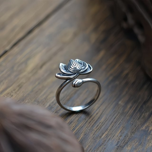 LENNIK Ring Lotus Blume, Silber, Damen - Bild 1