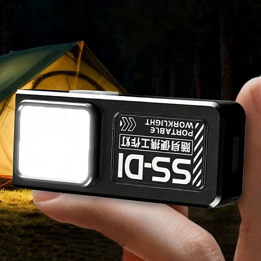 APWIKOGER Tragbare Arbeitsleuchte USB-C Wiederaufladbar, Mini-Taschenlampe für Camping und Notfälle, Schwarz - Bild 4