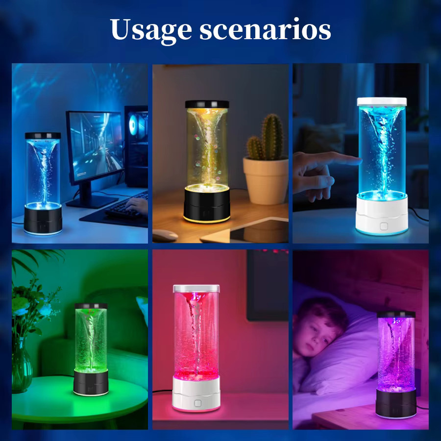 ammtoo LED Tornado-Lampe USB Mehrfarbige Wechselnde Stimmungsleuchte als Kreative Nachtbeleuchtung und Geräuschlose Dekorative Lampe in Multicolour - Bild 2