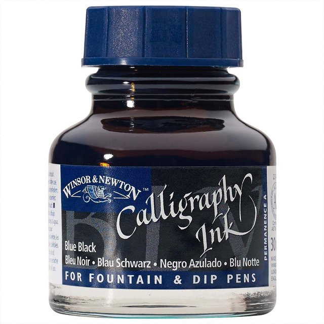 Winsor & Newton Kalligraphietusche Blauschwarz 30 ml - Bild 1