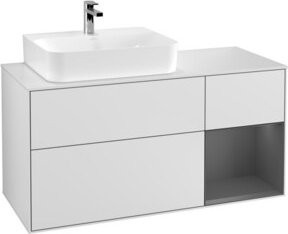 V&B Waschtischunterschrank Finion mit Wandbeleuchtung, Weiß lackiert, Breite: 120 cm, Tiefe: 50,1 cm, Höhe: 50,1 cm - Bild 1
