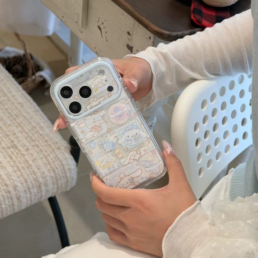 Sanrio Cinnamoroll Handyhülle mit Glitzer-Sternen für iPhone 17 16 15 14 13 Pro Max aus weichem TPU - Bild 2